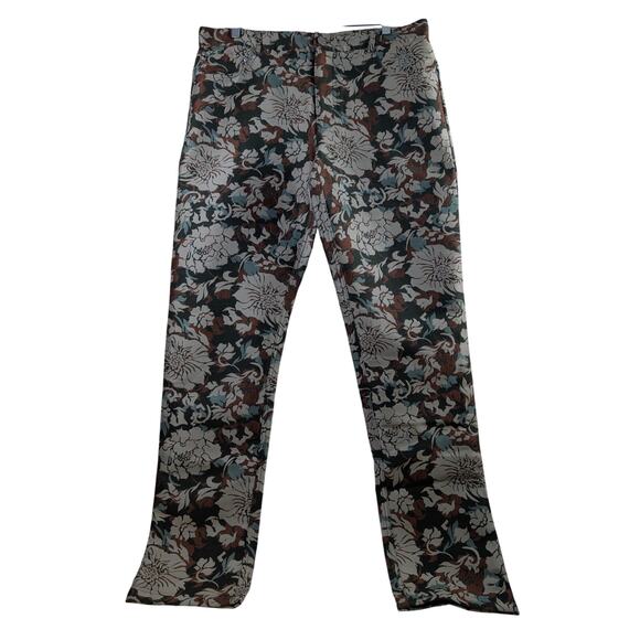 Forever 21 Mens Multicolor Floral Print Pants Mens 32x31 Regular Slim Fit NWT - Picture 1 of 11